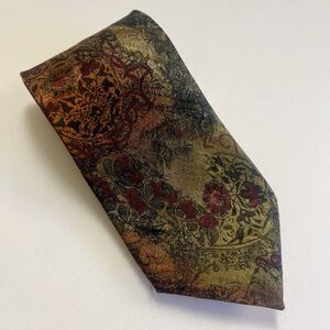 CANALI Milano Men’s Abstract Floral Paisley Baroque Silk Tie Hand Made Italy 3.5